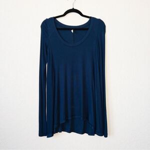 Free‎ People Navy Long Sleeve Tunic Top Size XS